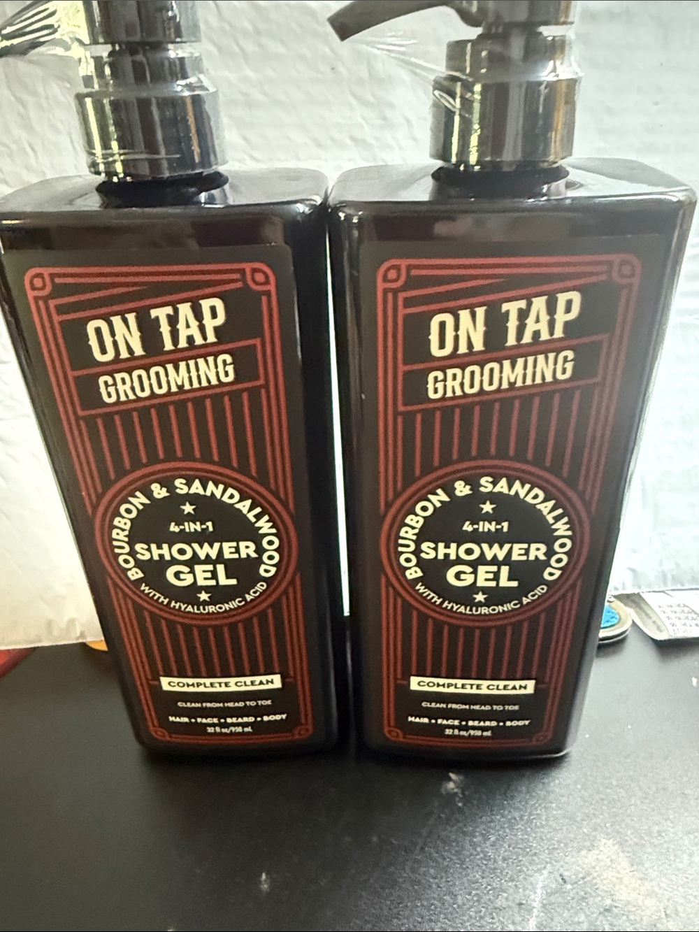 Bourbon & Sandalwood Shower Gel - on tap grooming -2 pack